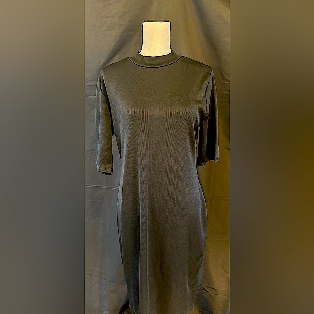 New Look Tall, Black, Ribbed Texture Dress - Size 14, New without Tags